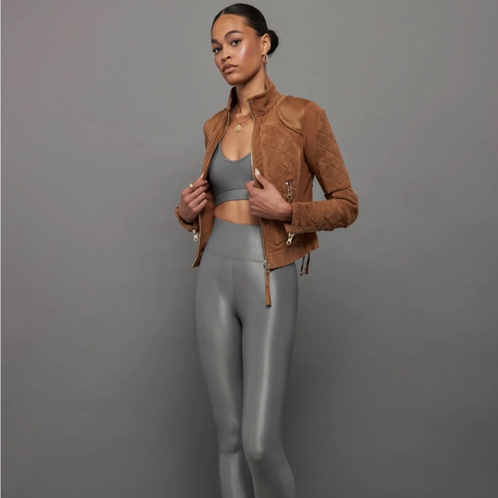 Blanc Noir Brown Leather Jacket Size Lrge